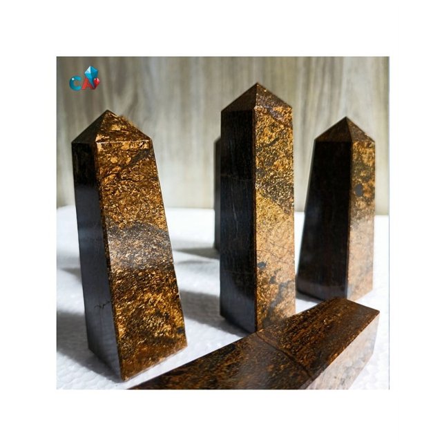 Pulido a mano, torre de broncita de la mejor calidad para curación y decoración de la India, esfera de broncita de calidad de exportación
