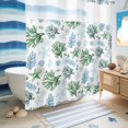 thumbnail image 5 of No Hook Shower Curtain, Sage Green Coastal Shower Curtains for Bathroom with See Through Top Window, Coral Starfish Seaside Summer Beach Waterproof & Washable Bath Curtain 66"x72", 5 of 9