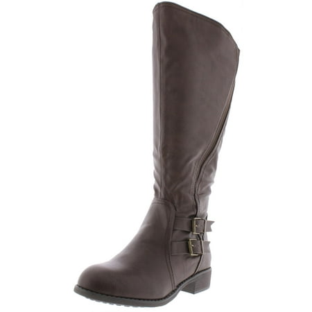 

Style & Co. Womens Milah Faux Leather Riding Boots Brown 6.5 Medium (B M)