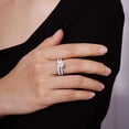 thumbnail image 2 of NS Enterprise Platinum or Gold Plated Sterling Silver Round Ring Set – Made with Infinite Elements Zirconia, 2 of 4