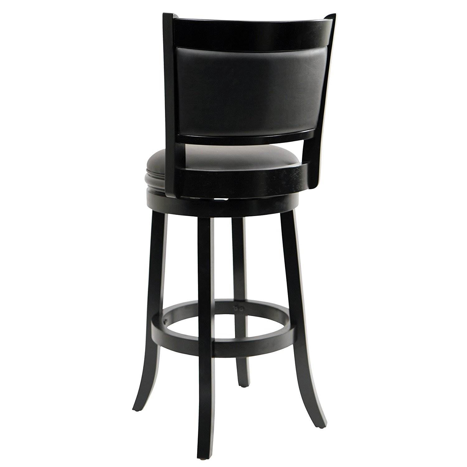 Boraam Augusta 29in. Swivel Wood Bar Stool, Black Finish