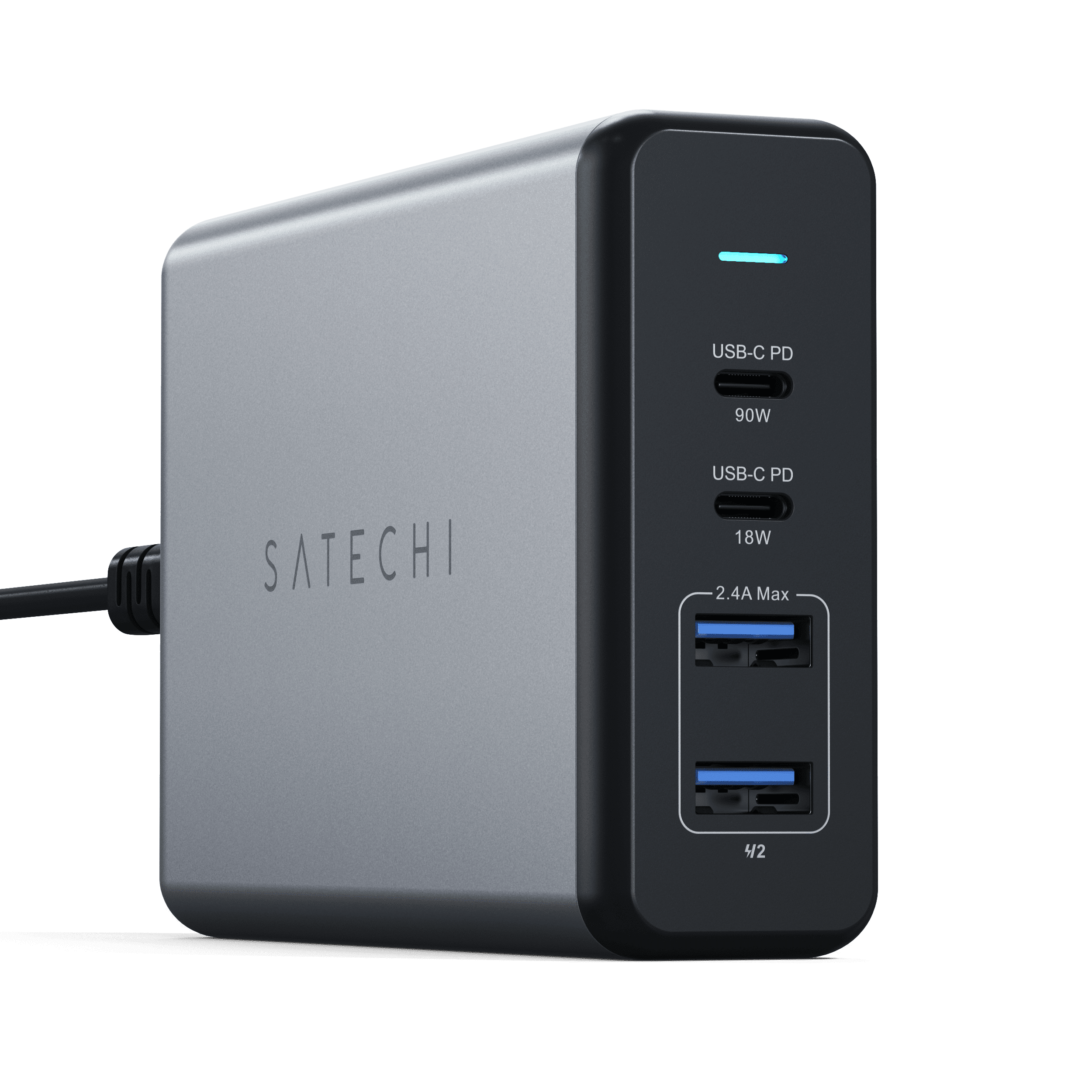 Satechi 108W Pro USB C PD Desktop Charging Station – 2 USB-C PD & 2 USB A Ports, Compatible with MacBook Pro, MacBook Air, iPad Pro/Air, iPhone 16 (US)