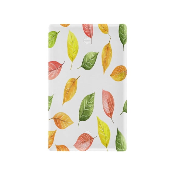 Yayeee Blank Wall Plate Cover 1-Gang 4.5"x2.7" Home Unused Decorative Outlet, Pink Colorful Leaves