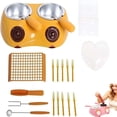 thumbnail image 1 of Chocolate Melting Pot Kit with Molds and Fork, Chocolate Melting Warming Double Pot, Mini Electric Fondue for Candy, Milk, Cheese, Butter Making (YELLOW), 1 of 9