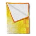thumbnail image 2 of Yellow Soft Flannel Fleece Blanket, Mosaic Retro Square Shapes and Patterns Pixels Rays Contemporary Graphic Design, Cozy Plush for Indoor and Outdoor Use, 50" x 70", Orange Yellow, by Ambesonne, 2 of 5