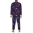 thumbnail image 3 of Mens Pajamas Set - Winter Skiing Snowflakes Comfy Long Sleeve Button Up Pajama Sets for Men 2 Piece, Soft Sleepwear Nightwear Pjs Lounge Sets for Men with Pockets, 3 of 5