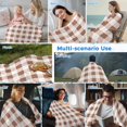 thumbnail image 5 of Brown Checkered Cooling Blanket, Lightweight Breathable Summer Throw Blanket with Double Sided Cold Effect, Farmhouse Buffalo Plaid Picnic Beach Blankets Bed Sheet for Hot Sleepers 40"x60", 5 of 8
