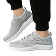 thumbnail image 3 of PEASKJP Mesns Slip On Sneakers Mesh Breathable Lightweight Non Slip Comfort Gym Shoes Running Sneakers Gray 41, 3 of 5