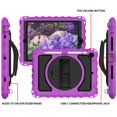 thumbnail image 3 of iPad 6th / 5th Generation Case, iPad Pro 9.7 / iPad Air 2 Case, Dteck Heavy Rugged 3 Layer Full Body Shockproof Protective Cover with 360 Rotate Stand /Hand Strap/ Should Belt /Pencil Holder,Purple, 3 of 6