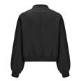 thumbnail image 5 of ZZwxWA Women's Fall Varsity Bomber Jackets Long Sleeve Cropped Button Down Casual Coat with Pockets Fashion Outerwear, 5 of 6