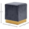 thumbnail image 6 of Pemberly Row Modern / Contemporary Velvet Ottoman/Stool in Gray, 6 of 8
