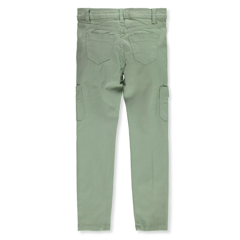 1st Kiss Girls' Mid Rise Cargo Skinny Pants - green, 8 (Big Girls)