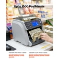 thumbnail image 6 of VEVOR Money Counter Machine, Mixed Denomination Bill Cash Counter with CIS/UV/MG/IR/DD/DBL/HLF/CHN Counterfeit Detection, Multi-Currency Support,  Money Counting Machine with External Display, 6 of 9