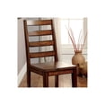 thumbnail image 3 of Transitional Wooden Side Chair with Ladder Style Back Set 2 Oak Brown, 3 of 3