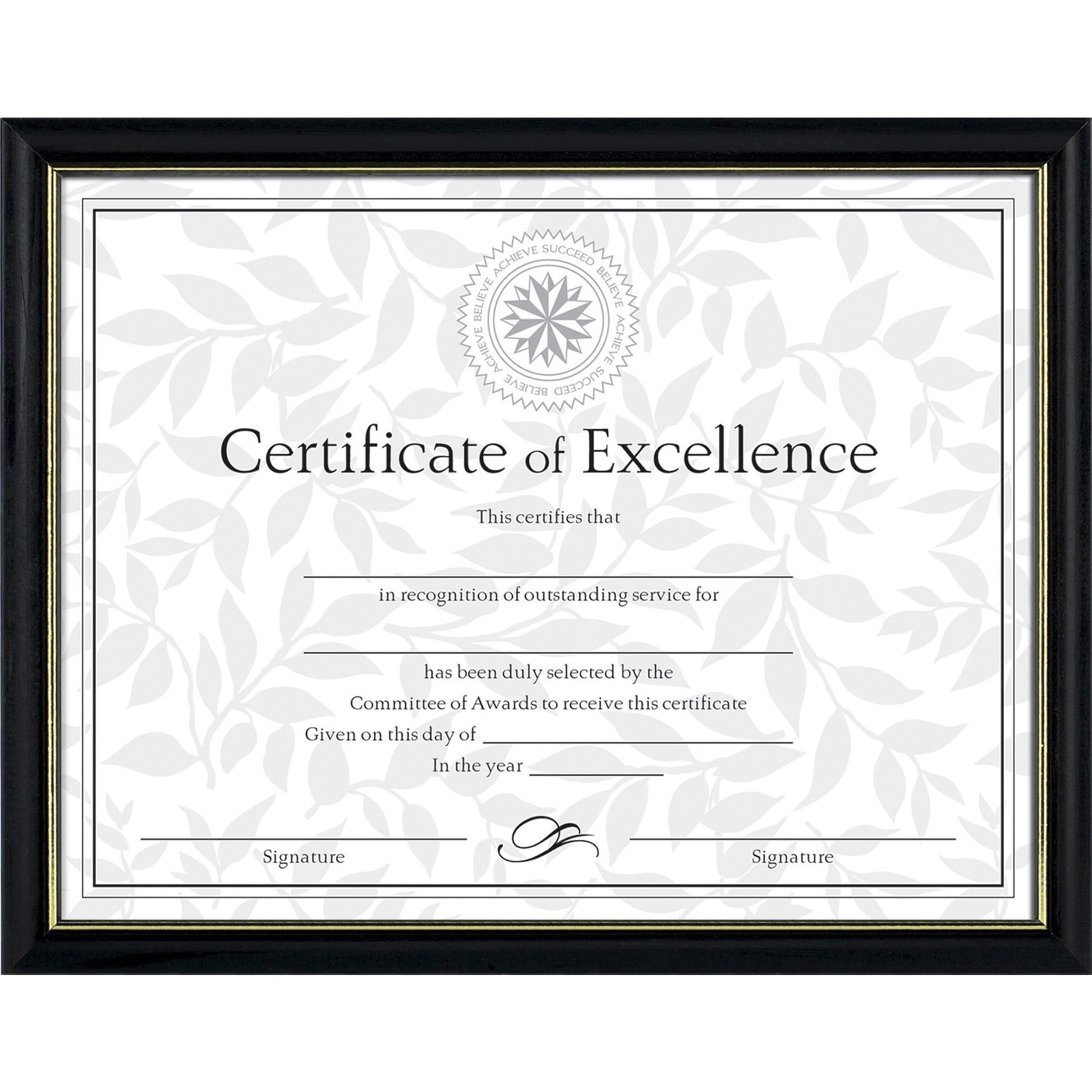 Pack of 6 MCS Economy Document Frames 8-1/2x11 Black with Gold Trim 