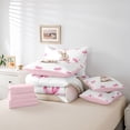 thumbnail image 6 of Erosebridal Kawaii Rabbit 7-Piece Bedding Comforter Set For Kids,Pink Coquette Bow King Bedding Sets For Girls,Pink Reversible, 6 of 7