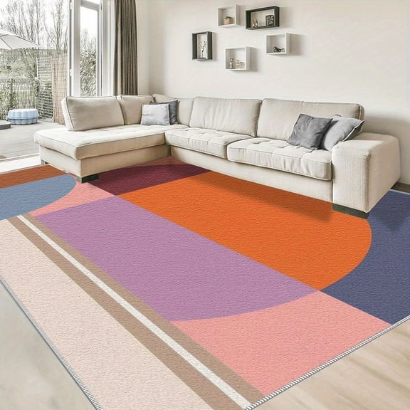 6.5'x10' washable carpet indoor carpet area rug round funky area rug soalmost area rug