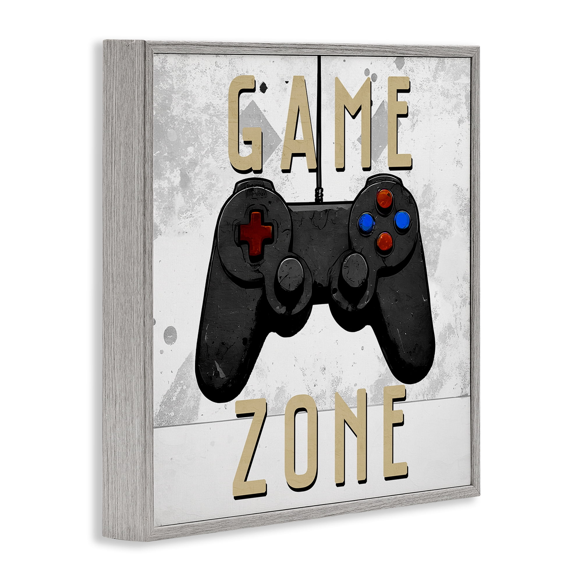 Stupell Industries Game Zone Control Gray Framed Giclee Art, design by Kim Allen