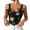 thumbnail image 1 of Brasier Tela de Mantequilla Corsé de Tirantes para Mujer con Chaleco Retro Floral, Liguero Floral Que Envuelve El Pecho y Se Ata Al Cuerpo. Mediana, 1 of 7