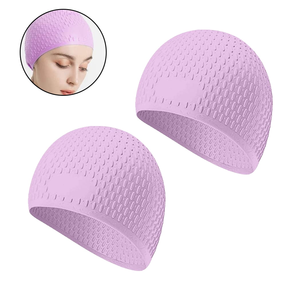 Bonnet De Bain En Silicone, Bonnet De Bain Confortable Idéal Pour Cheveux Bouclés Courts Moyens Longs, Bonnet De Bain Pour Femmes Et Hommes, Bonnets