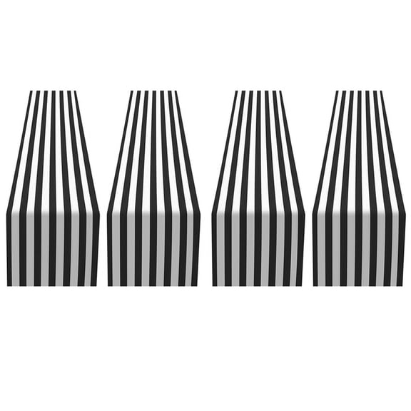 Striped Table Runner Polyester Table Decor Tablecloth for Indoor Outdoor Events Family Dinner(,4 Pack)