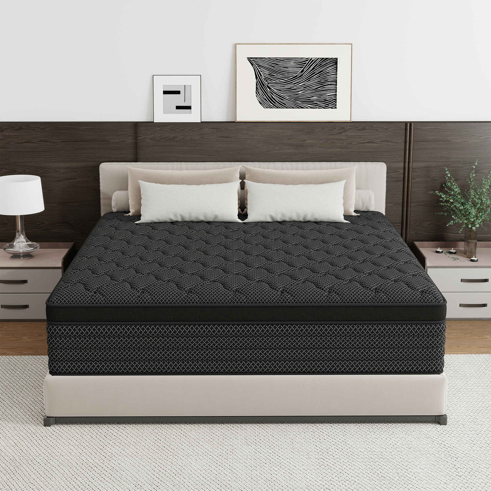 Kviwasha Mattress 14 inch Full Size, Gel Memory Foam Hybrid Mattress in a Box, Cozy Sleep