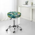 thumbnail image 7 of Pofeuu Tropical Floral Print Round Bar Stool Covers - Super Soft and Washable Elastic Stool Cushion Slipcover Easy Clean Velvet-14 inch, 7 of 7