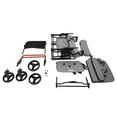 thumbnail image 4 of 4-Seater Wagon, High Landscape Baby Stroller Wagon with Removable Canopy, All Terrain Foldable Wagon with 5-Point Harness for Beach Garden Camping, Gray, 4 of 22