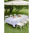 thumbnail image 3 of Outdoor Tablecloth with Umbrella Hole and Zipper, Easter Bunny Rectangle Table Cloth 60x102 Inch Waterproof Tablecloth, Watercolor Butterfly Cute Rabbit Flowers Purple Picnic Table Cover for Patio, 3 of 7