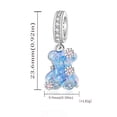 thumbnail image 2 of 925 Sterling Silver Sparkling Blue Bear Dangle Charm for Bracelet Charms Bangle Pendant Jewelry, 2 of 4