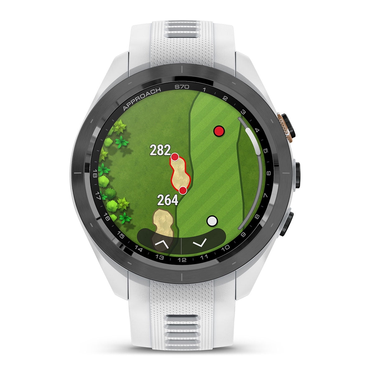Garmin Approach S70 (White, 42mm) Golf GPS Watch Gift Box Bundle with PlayBetter Wall Adapter & Hard Case