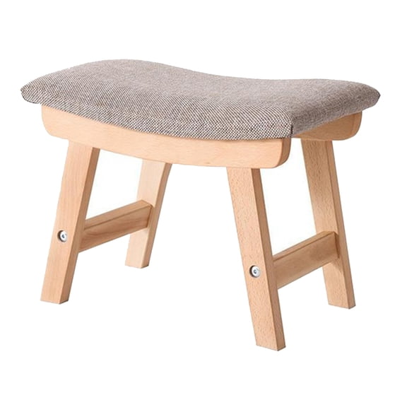 Solid Wood Fabric Low Stool