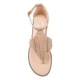 thumbnail image 3 of JOURNEE COLLECTION Womens Beige Laser Cut Half-Caged Design Cushioned Ankle Strap Niobi Round Toe Buckle Thong Sandals Shoes 8, 3 of 4