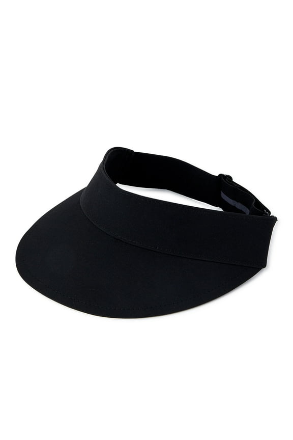 Womens Blank Polyester Stretch Visor Hat Black Soot