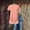 Orange women's polka dot t-shirt a1, variant on Women's Polka Dot Short Sleeve T-Shirt Button Down Casual Top Round Neck Basic Tee Cute Trendy Blouse Everyday Fashion Clothes, Orange 2XL