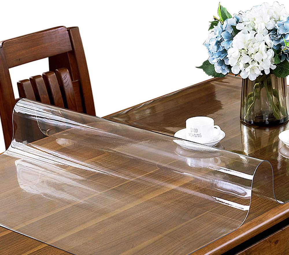 47 X 28 Clear Pvc Table Cover, Round Table Top Protector