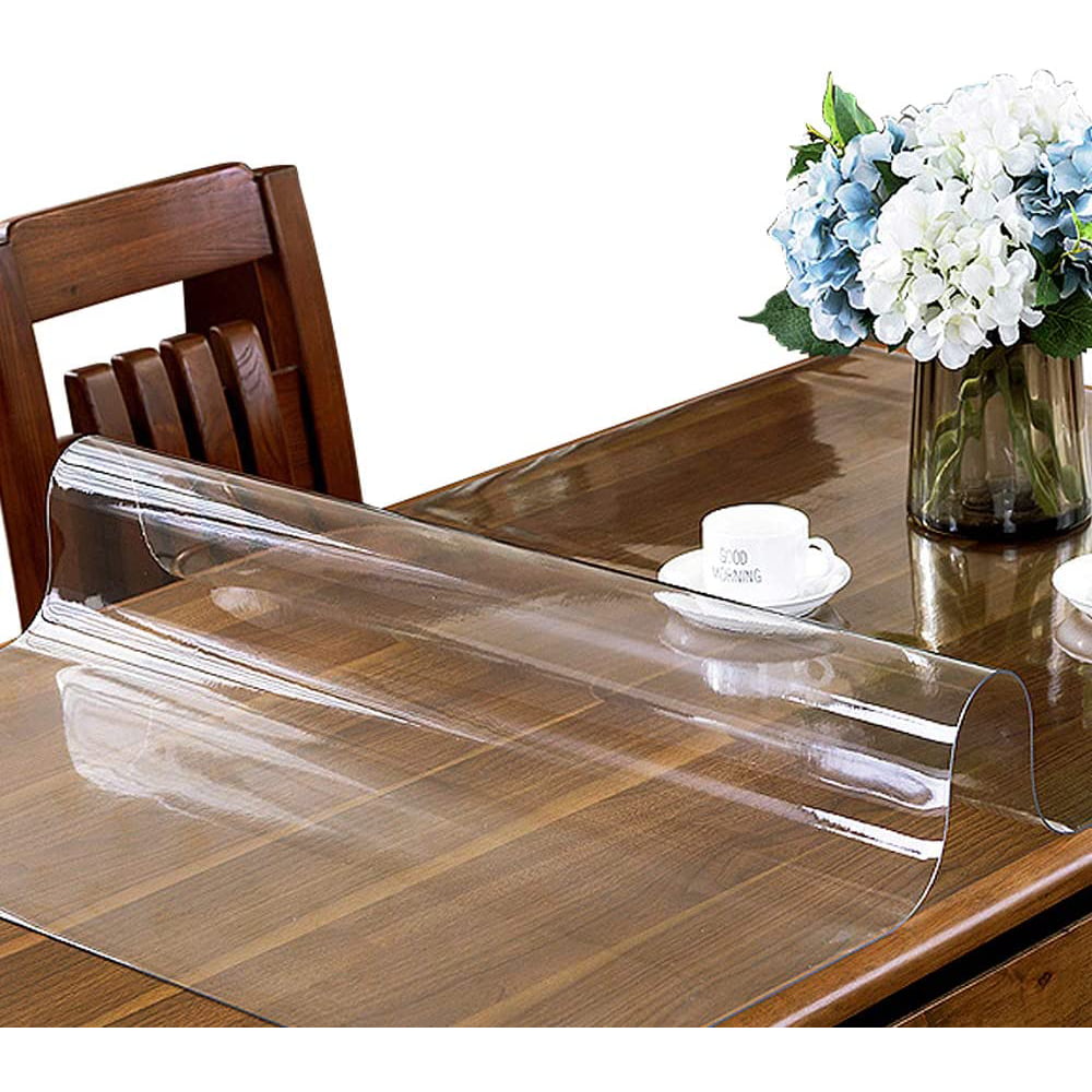 47" x 28" Clear PVC Table Cover Protector, Plastic Desk Pad, Waterproof