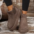 thumbnail image 3 of Women's Faux Suede Slip-On Snow Boots, Short Warm Ankle Booties, 3 of 5