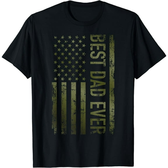 Best dad ever american military camouflage flag gift father T-Shirt