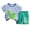 Green, variant on Kids Summer Short Sleeve T-Shirt & Shorts Set, Casual Two-Piece Outfit for Toddlers,Blue,73
