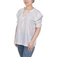 thumbnail image 2 of NY Collection Women's Short Ruffled Sleeve Blouse, 2 of 4