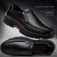 thumbnail image 2 of Zapatos de vestir de negocios negros de cuero para hombre de primavera y otoño, zapatos de hombre de suela gruesa, zapatos de senderismo casuales para exteriores de gran tamaño, 2 of 6