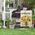 thumbnail image 4 of Spring Summer Seasons Garden Flag Floral 12.5x18 Inch Double Sided For Outside,Welcome Flower Sunflower Burlap Flag Farmhouse Rustic Holiday Yard Decoration Gift, 4 of 6