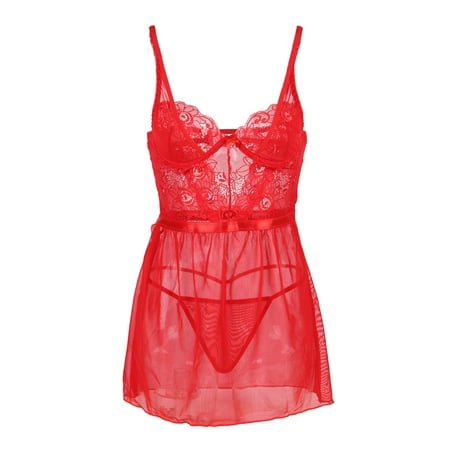 

Red Lace Baby Doll Lingerie