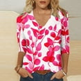 thumbnail image 2 of Women's T Shirts Womens Shirts Trendy 3/4 Sleeve Shirts for Women Trendy Womens Blouses My Items Ordered Trending Gifts, 2 of 7