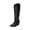 BLACK, variant on Womens Knee High Boots Cowboy Cowgirl Pull On Embroidered Western Boots