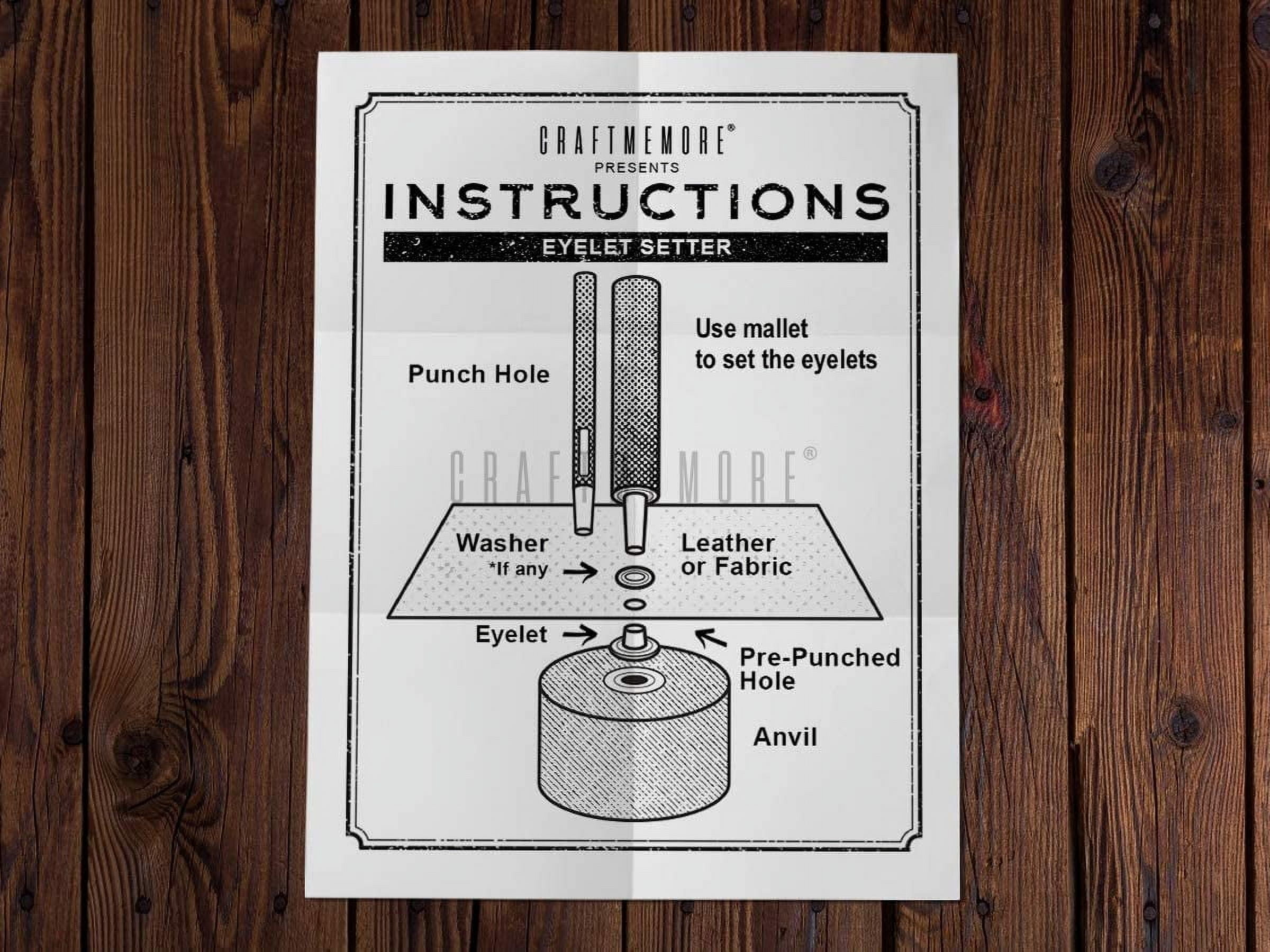 3/4" Grommet Tool Kit Eyelet Setting Tool Grommet Setter Hole Punch Cutter & Pack of 10 Grommets (3/4" (19mm) Inside Diameter)