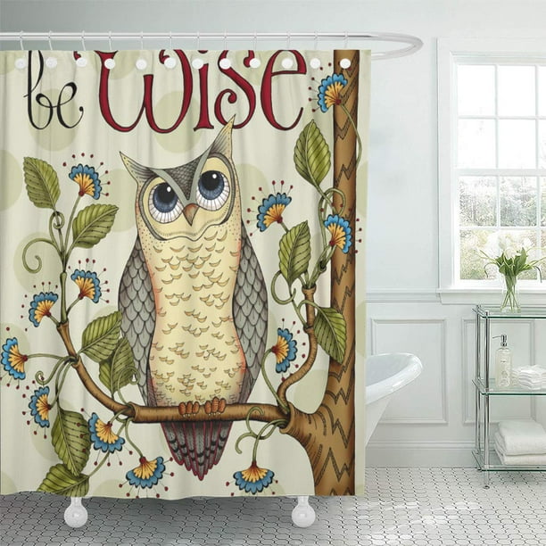 Cynlon Inspiration Wise Owl Family Whimsical Grey Wisdom School Teacher Bathroom Decor Bath Shower Curtain 66x72 Inch Walmart Com Walmart Com