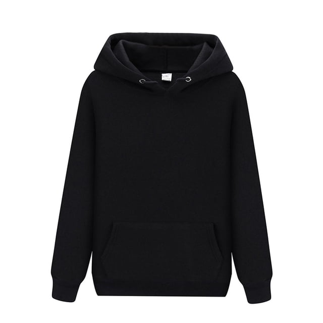 capucha para hombre de las mujeres Pullover capucha de otoño de manga informales sueltas de color sólido Negro M Sunnimix Sudadera con capucha