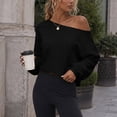 thumbnail image 5 of NominalSnug Cropped Sweatshirts for Women off Shoulder Long Sleeve Crop Top Fall Pullover Tops, 5 of 8